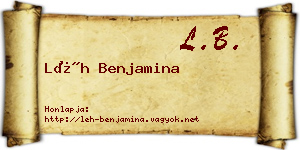 Léh Benjamina névjegykártya